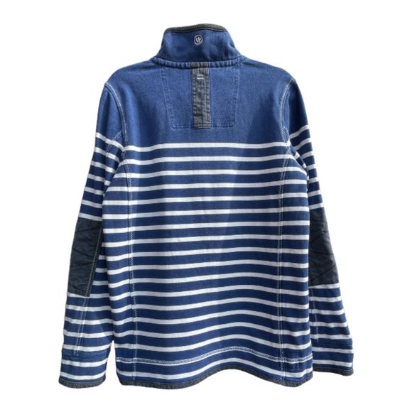 Fatface The Airlie Blue and White Breton Style 1/4 Zip Pullover Jumper Size S - Picture 4 of 11